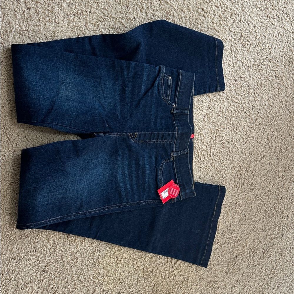 NWT Spanx Pull On Flare Jeans Midnight Shade Dark Wash Size Small - Picture 5 of 7